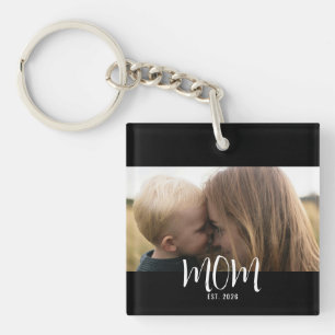 Porte-clés Maman a établi une photo de script moderne