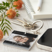 Porte-clés Maman a établi une photo de script moderne (Devant Droit)