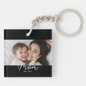 Porte-clés Maman a établi une photo de script moderne (Dos)