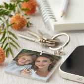 Porte-clés Maman a établi une photo de script moderne (Devant Droit)