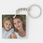 Porte-clés Maman a établi une photo de script moderne (Dos)