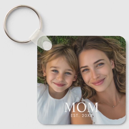 Porte-clés Maman a établi une photo de script moderne (Recto)