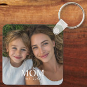 Porte-clés Maman a établi une photo de script moderne (Verso)