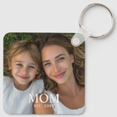 Porte-clés Maman a établi une photo de script moderne (Dos)