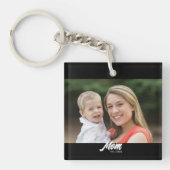 Porte-clés Maman a établi une photo de script moderne (Devant)