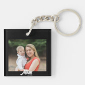 Porte-clés Maman a établi une photo de script moderne (Dos)