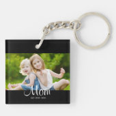 Porte-clés Maman a établi une photo de script moderne (Dos)