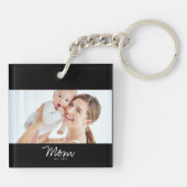 Porte-clés Maman a établi une photo de script moderne (Dos)