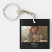 Porte-clés Maman a établi une photo de script moderne (Devant)