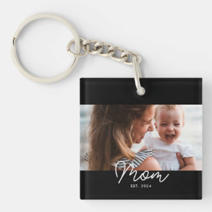 Porte-clés Maman a établi une photo de script moderne