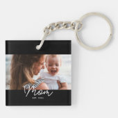 Porte-clés Maman a établi une photo de script moderne (Dos)