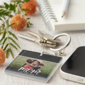 Porte-clés Maman a établi une photo de script moderne (Devant Droit)