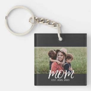 Porte-clés Maman a établi une photo de script moderne