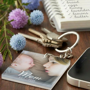 Porte-clés Maman a établi une photo de script moderne
