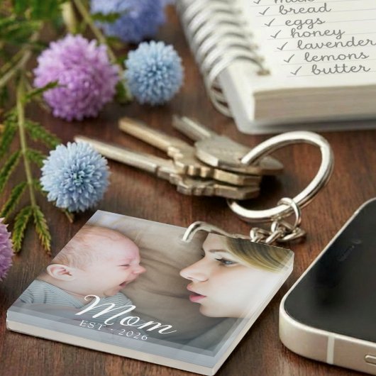 Porte-clés Maman a établi une photo de script moderne