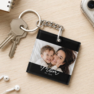 Porte-clés Maman a établi une photo de script moderne