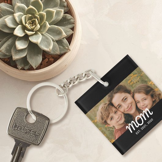 Porte-clés Maman a établi une photo de script moderne