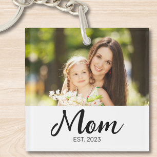 Porte-clés Maman a établi une photo de script moderne
