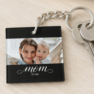 Porte-clés Maman a établi une photo de script moderne