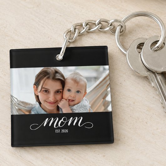 Porte-clés Maman a établi une photo de script moderne