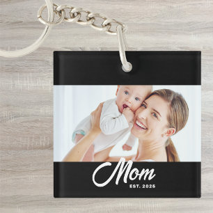 Porte-clés Maman a établi une photo de script moderne