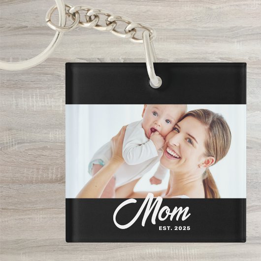 Porte-clés Maman a établi une photo de script moderne