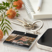 Porte-clés Maman a établi une photo de script moderne (Devant Droit)