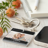 Porte-clés Maman a établi une photo de script moderne (Devant Droit)