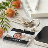 Porte-clés Maman a établi une photo de script moderne (Devant Droit)