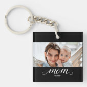 Porte-clés Maman a établi une photo de script moderne (Devant)