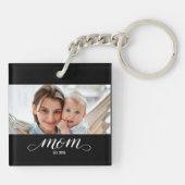 Porte-clés Maman a établi une photo de script moderne (Dos)