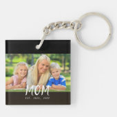 Porte-clés Maman a établi une photo de script moderne (Dos)