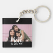 Porte-clés Maman a établi une photo de script moderne (Dos)