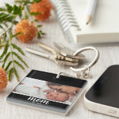 Porte-clés Maman a établi une photo de script moderne (Devant Droit)