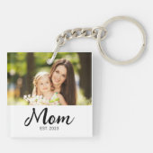 Porte-clés Maman a établi une photo de script moderne (Dos)