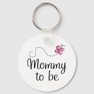 Porte-clés Maman à être rose papillon cadeau