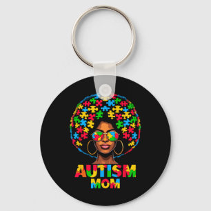 Porte-clés Maman Afro Américaine Sensibilisation à l'autisme