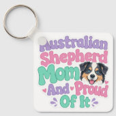 Porte-clés Maman Australian Shepherd et fière (Recto)