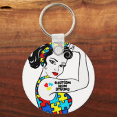 Porte-clés maman autisme forte (Recto)