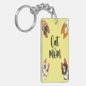 Porte-clés Maman chat Jaune (Devant gauche)