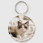 Porte-clés Maman chat Ragdoll personnalisée (Verso)