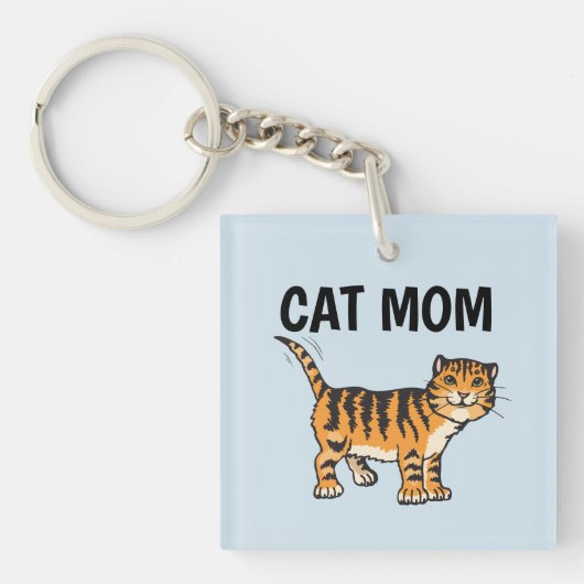 Porte-clés MAMAN CHAT roux (Devant)