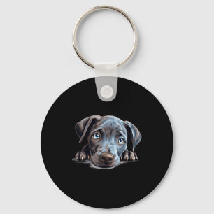 Porte-clés Maman Chien Blue Lacy Papa Regardant Chiot
