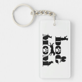 Porte-clés Maman Chien Silhouette Empreinte de Patte Mignon A