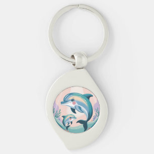 Porte-clés Maman dauphin et bébé