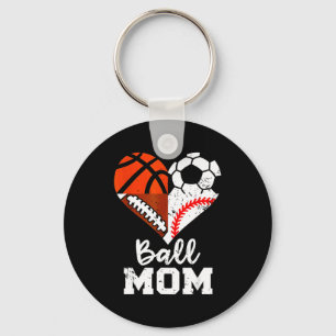 Porte-clés Maman de balle Cœur Drôle de football Basketball B