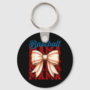 Porte-clés Maman de baseball Coquette Nœud Jour de match Mama
