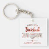 Porte-clés Maman de baseball fière personnalisée (Devant)