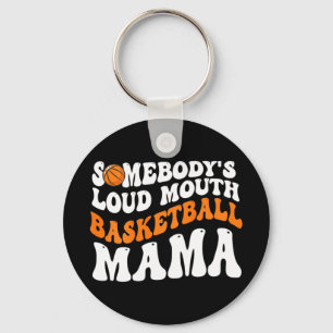 Porte-clés Maman de basket à la bouche forte Rétro ondulé Gro