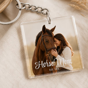 Porte-clés Maman de cheval a établi une photo de script moder